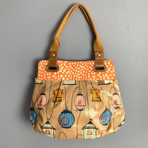Fossil Key-Per Birdcage Multicolor Coated Canvas Shoulder Bag - Picture 1 of 5